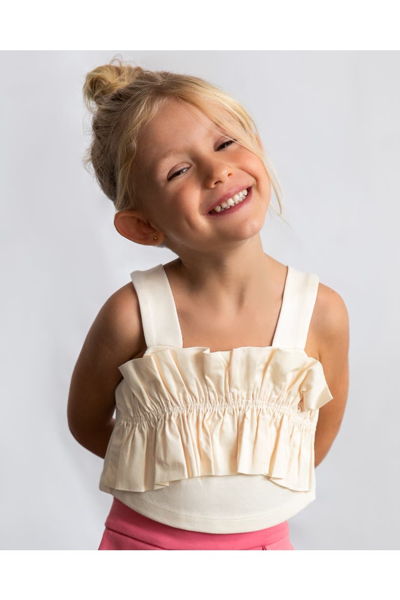 Ruffled Top, Alternate, color, Beige