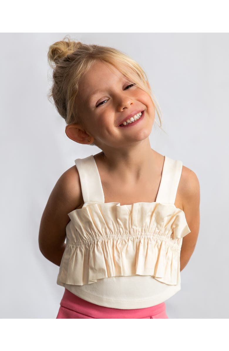 Mayoral Ruffled Top, Alternate, color, Beige