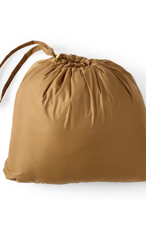 Lands' End Wanderweight Belted Packable Down Vest In Rich Caramel