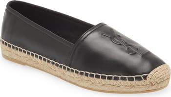 フラットシューズ SAINT LAURENT Woman Espadrilles Black 458573AAALP 1000 Saint Laurent Logo Espadrille Flat (Women) | Nordstrom