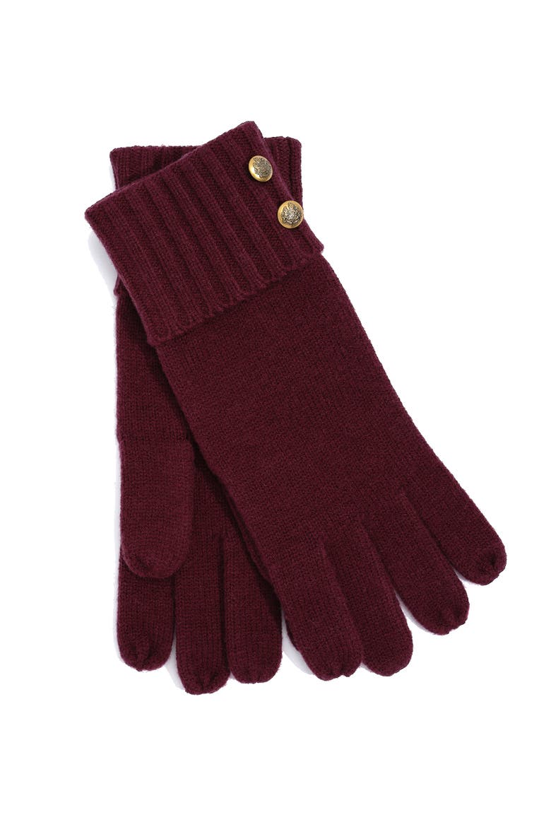 two button knit glove, Alternate, color, dark garnet