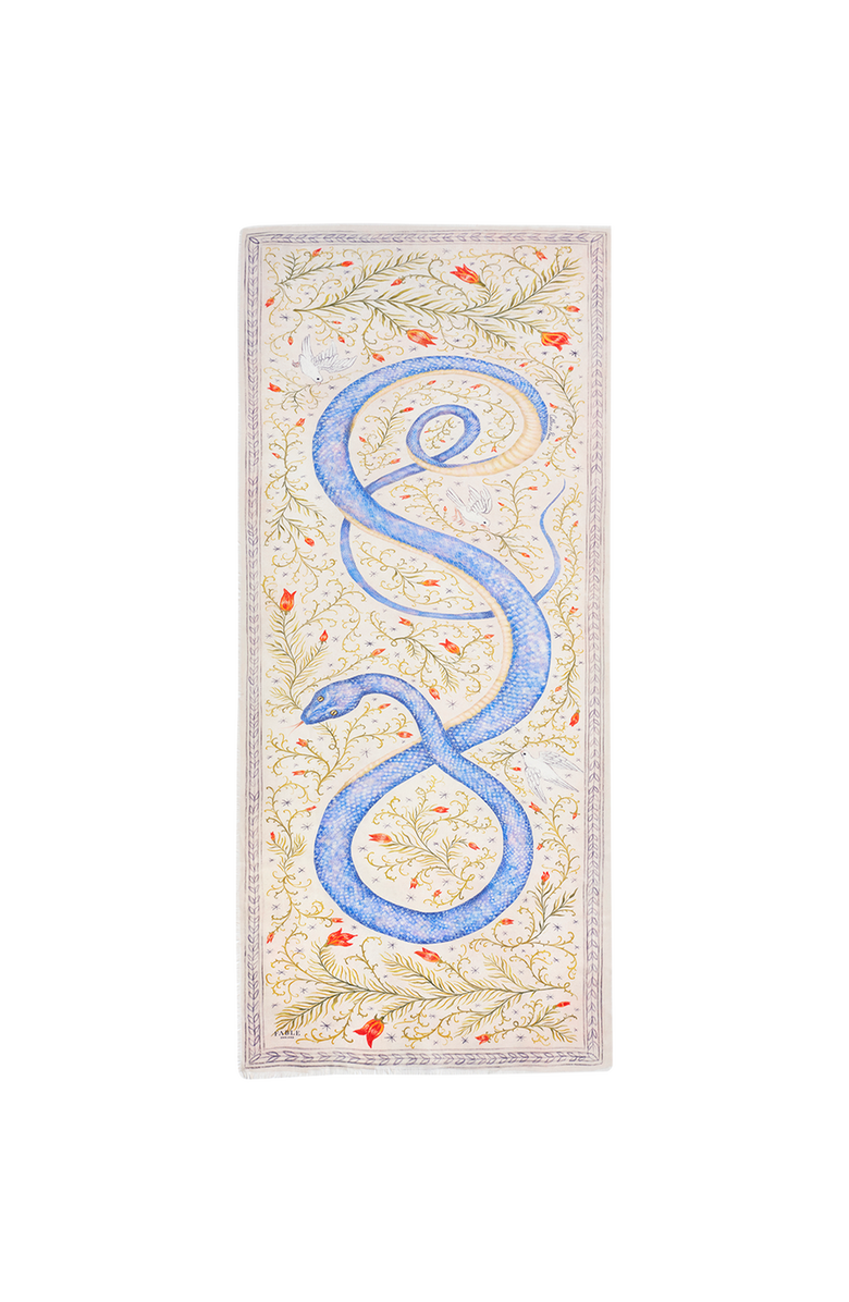 Fable England Catherine Rowe Celestial Snake Scarf, Main, color, Cream