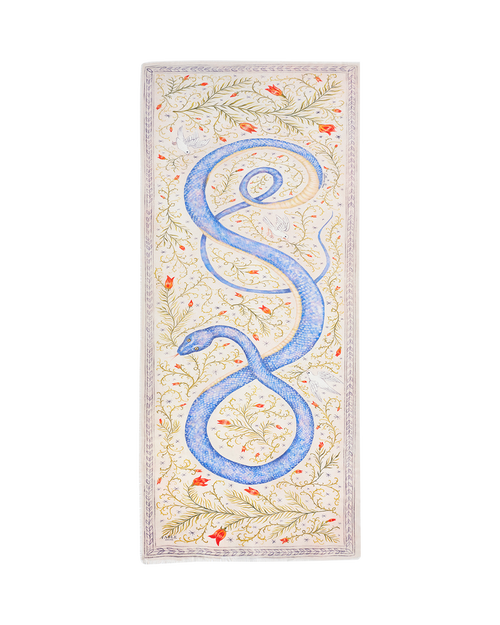 Fable England Catherine Rowe Celestial Snake Scarf In White