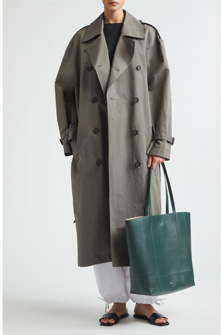 Crisp Organic Cotton & Nylon Trench Coat, Alternate, color, TAUPE