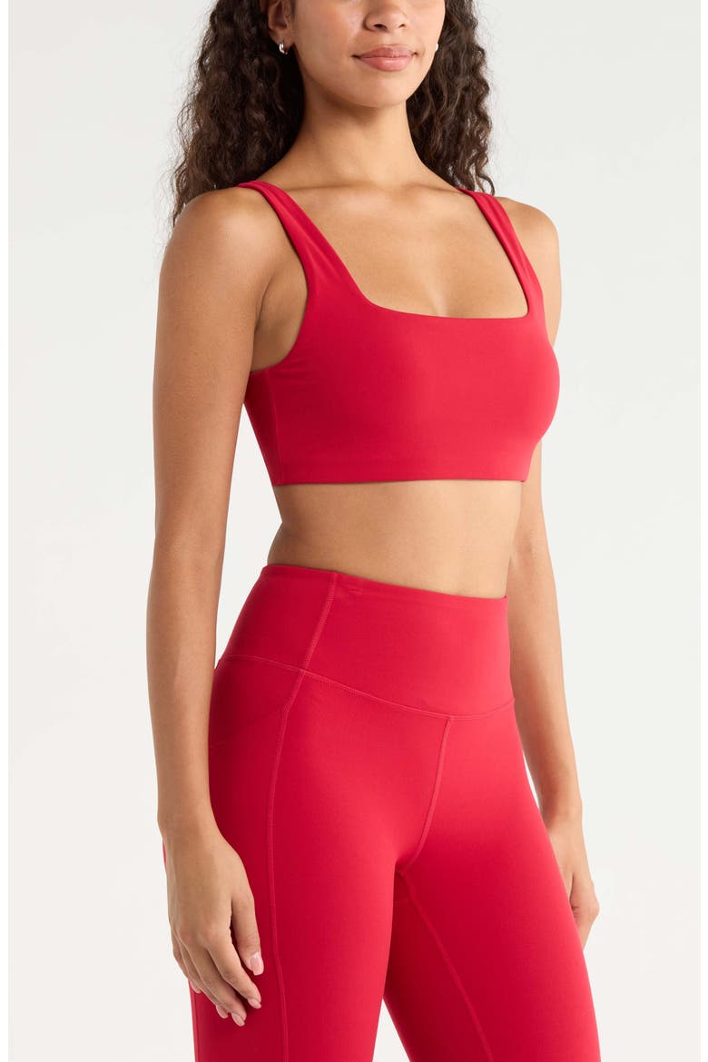 Studio Luxe Square Neck Sports Bra, Alternate, color, RED JESTER