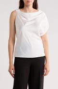 Renee C Asymmetric Satin Top
