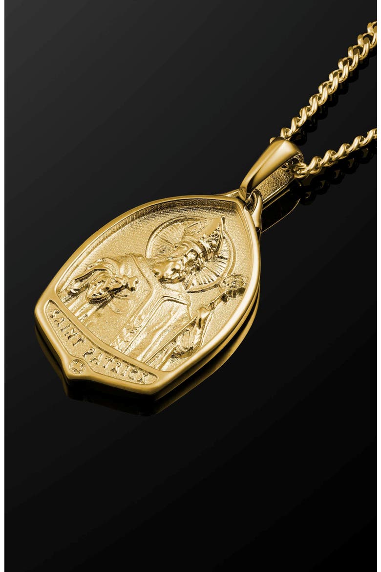 Men's St. Patrick Pendant Necklace, Alternate, color, GOLD