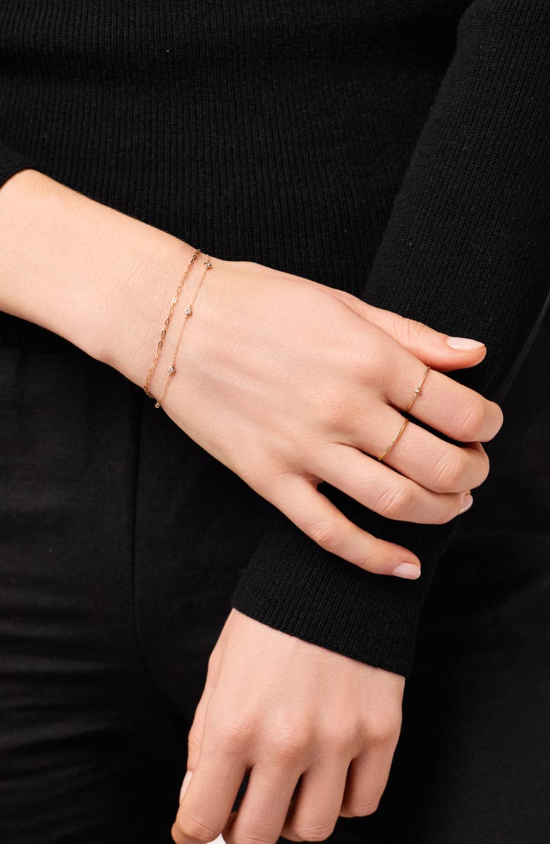 Ana Luisa Solid Yellow Gold - Diamond Station Bracelet, Alternate, color,