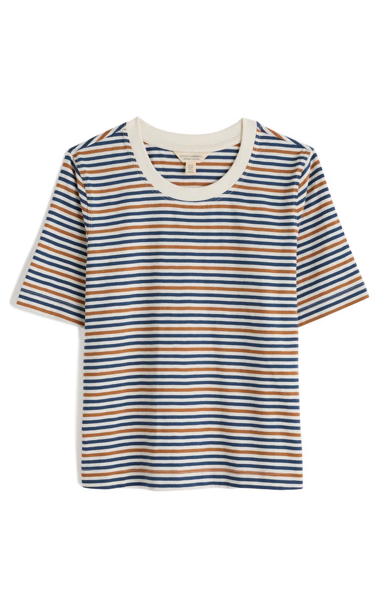 Seasalt Cornwall Copseland Stripe Organic Cotton T-Shirt, Alternate, color, Pellitras Basket Chalk