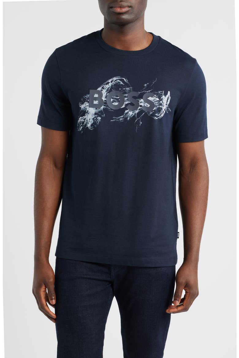 Thompson Embossed Logo Graphic T-Shirt, Main, color, DARK BLUE
