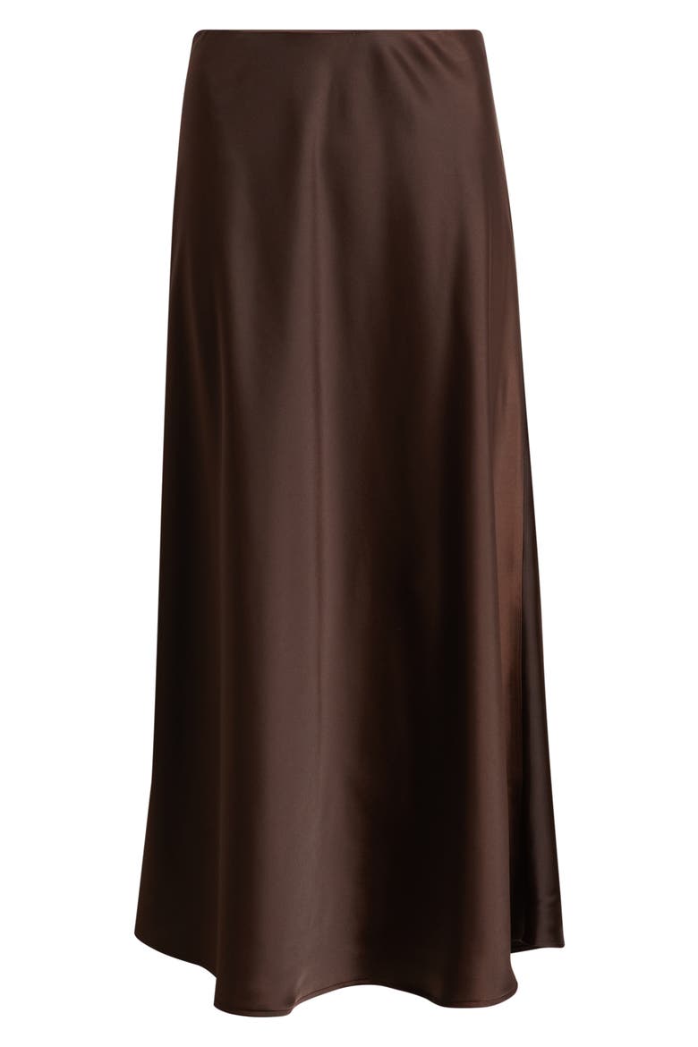A-Line Satin Skirt, Alternate, color, DARK CHOCOLATE