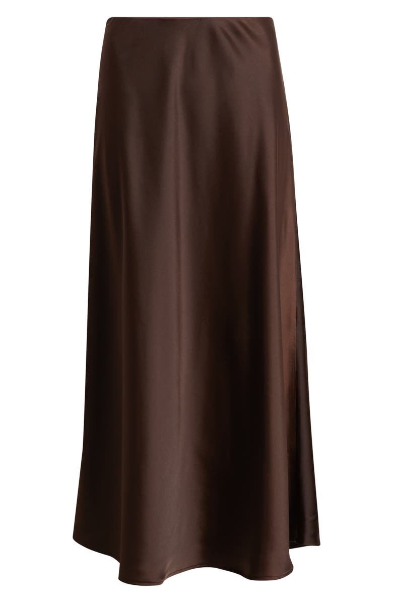 Anne Klein A-Line Satin Skirt, Alternate, color, Dark Chocolate
