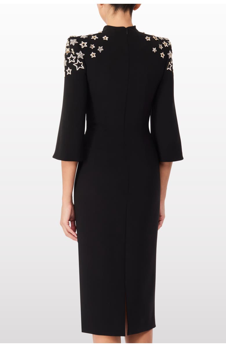 Jenny Packham Stella Star-embellished Mock-neck Midi Dress, Alternate, color, Liquorice