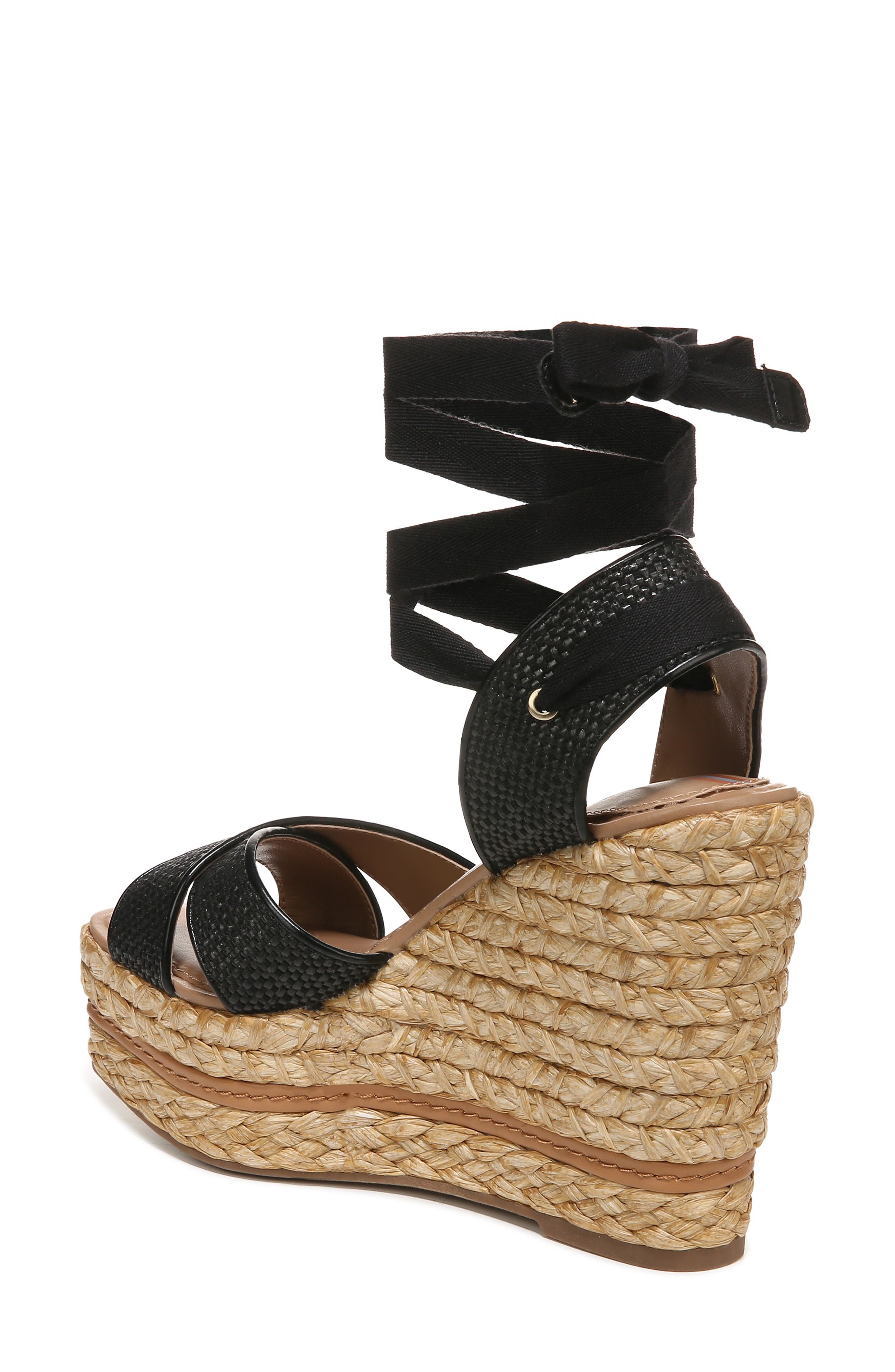 Sam Edelman Vaughn Ankle Wrap Espadrille Platform Wedge Sandal, Alternate, color, 