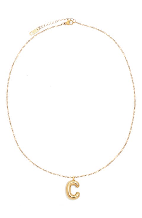 Bubble Initial Necklace