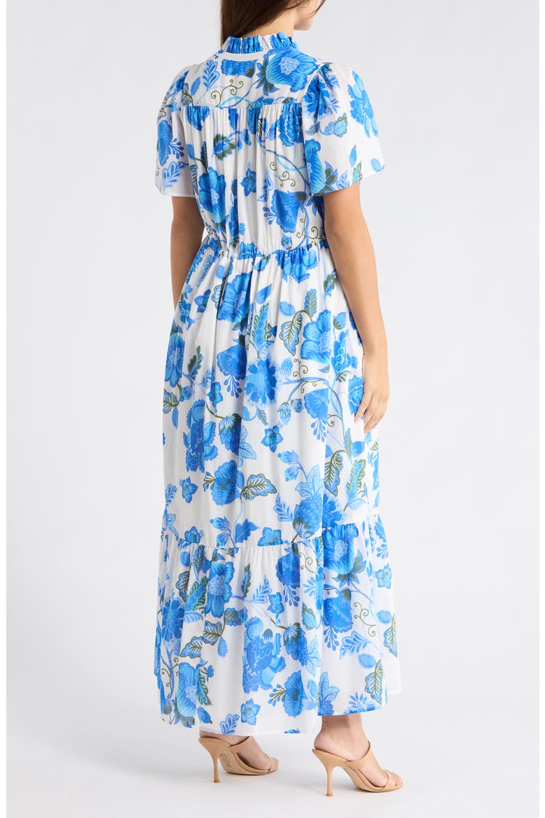 Samian Kissa Floral Button-Up Maxi Dress, Alternate, color, WHITE-BLUE-GREEN
