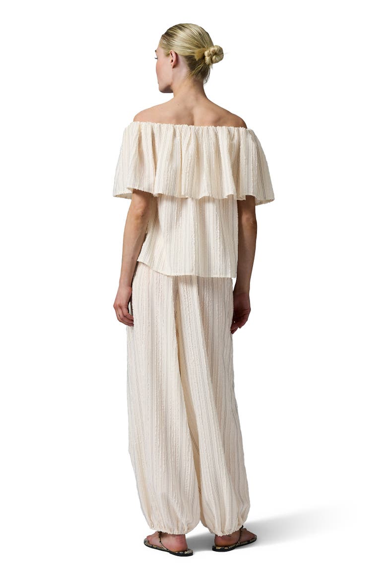 Hera Raw Stripe Bardot Top, Alternate, color, Jet Stream