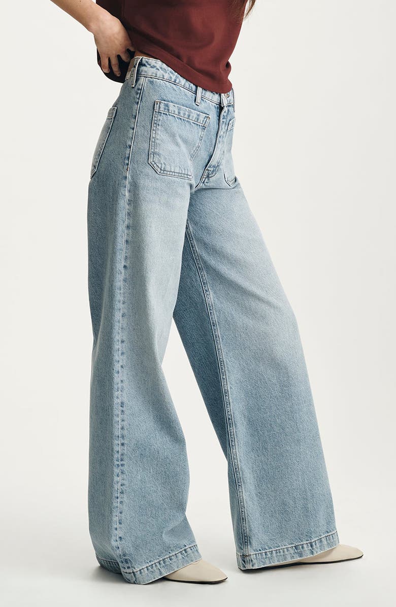 Mavi Jeans Christine Patch Pocket Wide Leg Jeans, Alternate, color, 