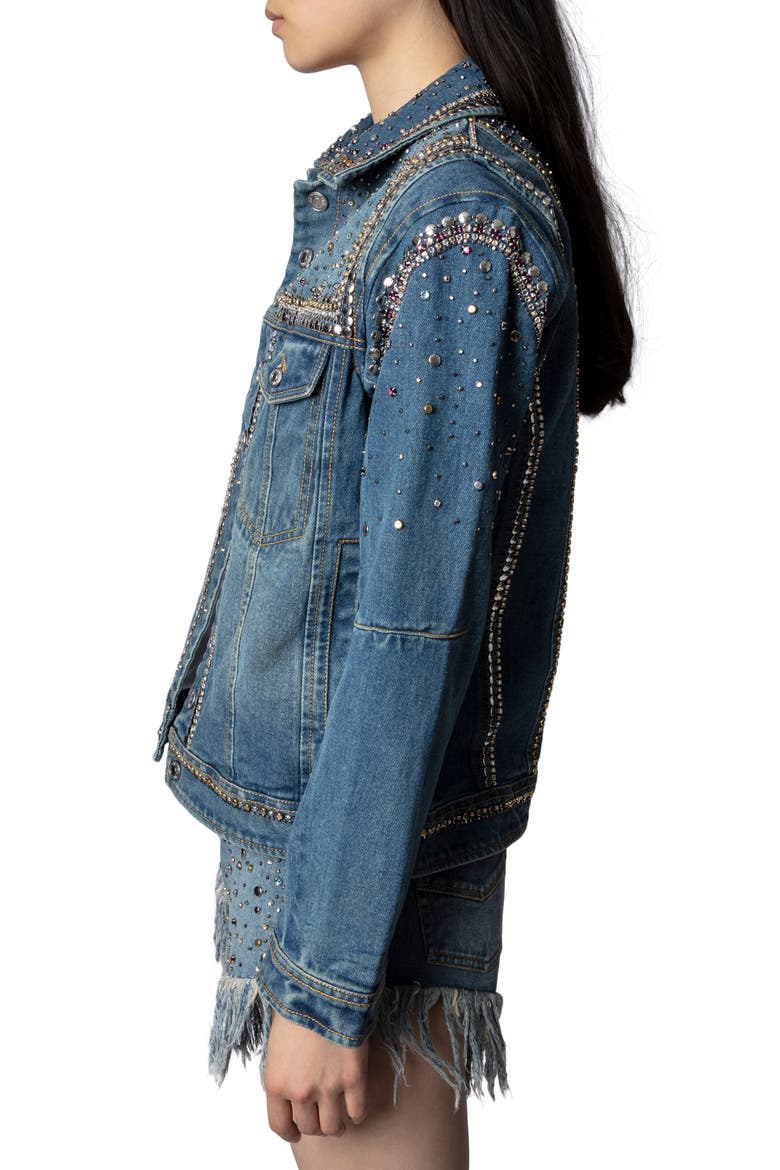 Killer Studs Denim Jacket, Alternate, color, LIGHT BLUE