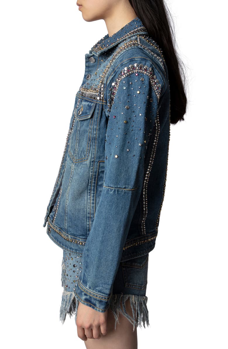 Zadig & Voltaire Killer Studs Denim Jacket, Alternate, color, 
