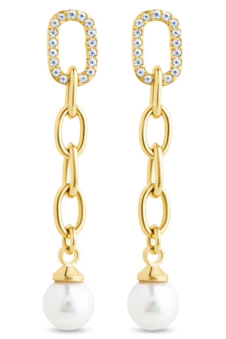 Daphne Cubic Zirconia & Faux Pearl Chain Drop Earrings video
