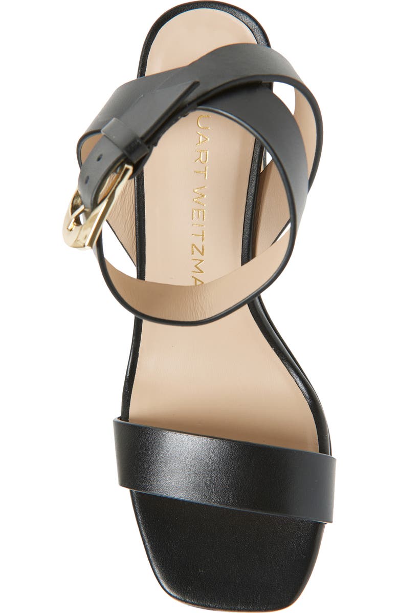 Stuart Weitzman Sai Ankle Strap Sandal, Alternate, color, Black