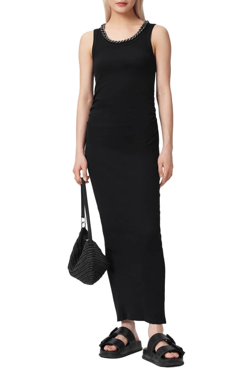 AllSaints Lucy Sleeveless Body-Con Dress, Main, color, Black