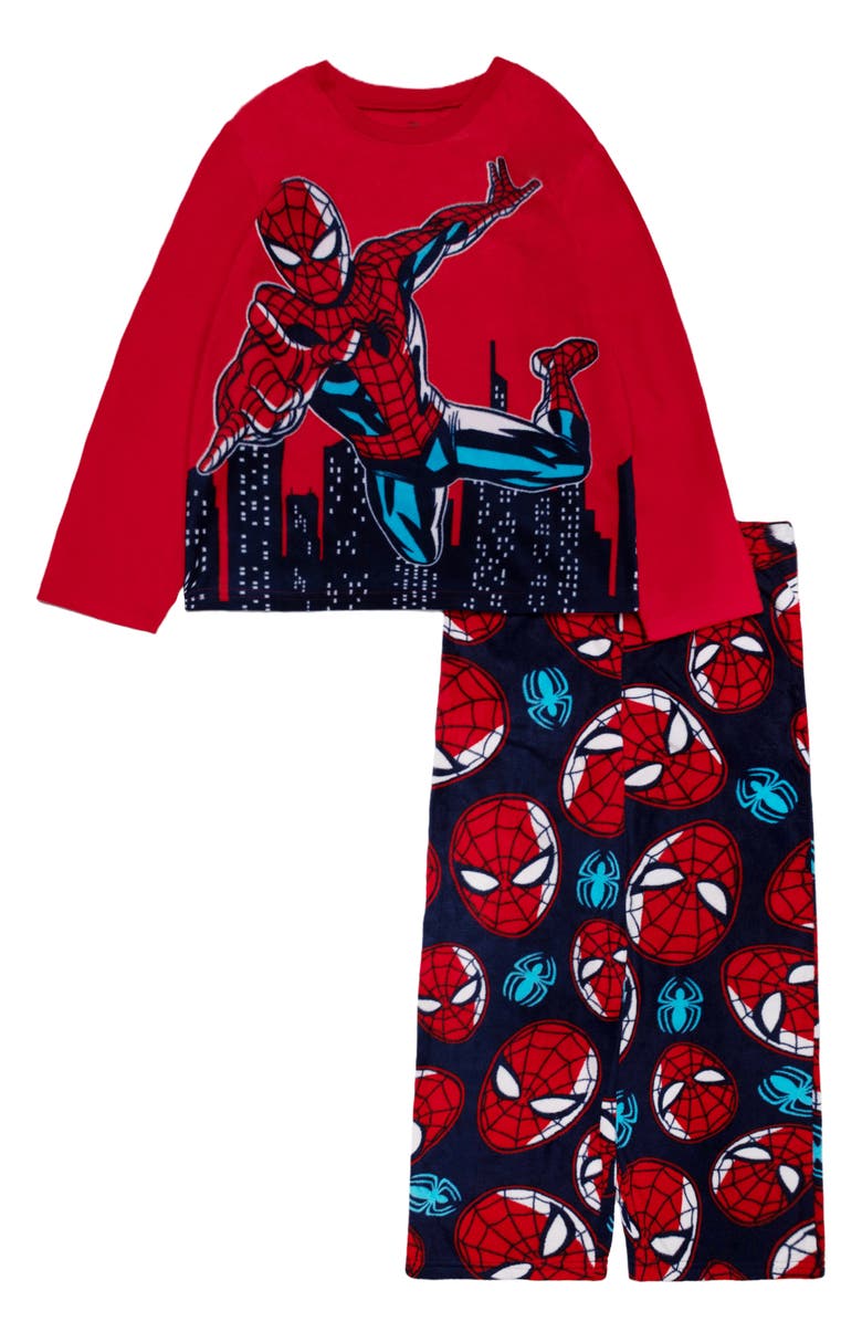 AME Kids' Spider-Man Long Sleeve Pajamas, Main, color, Red