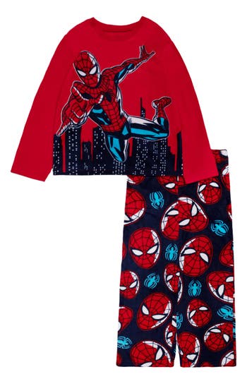 Ame Kids' Spider-man Long Sleeve Fitted Pajamas In Red