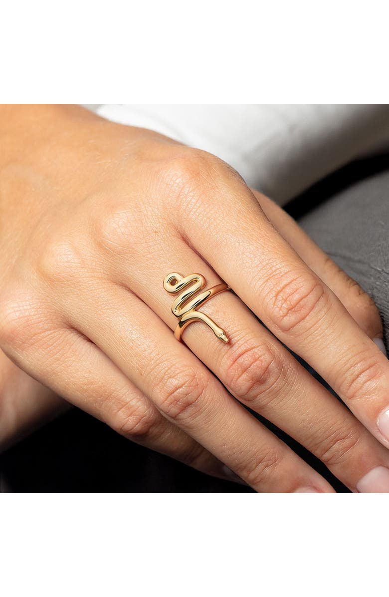 The Lovery Fine Jewelry Golden Snake Ring, Alternate, color, Yellow Gold