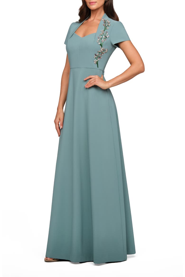 Fatima Beaded Gown, Alternate, color, CYAN BLUE
