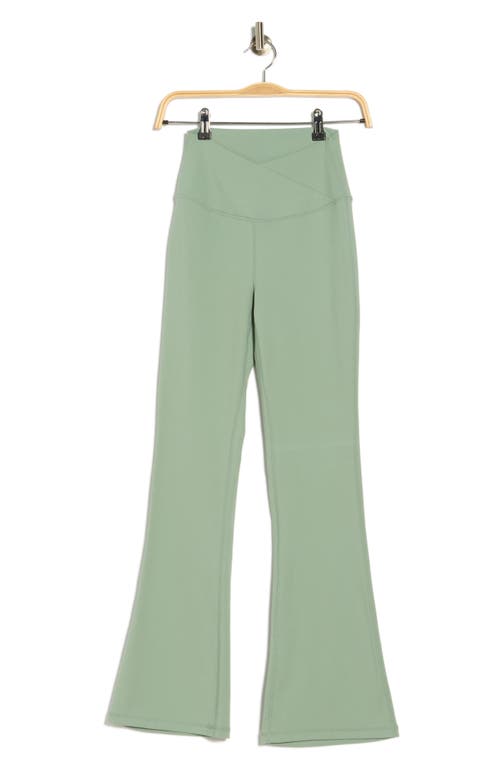 Yogalicious Ultra Lush Madison Crossover Flare Leggings In Blue