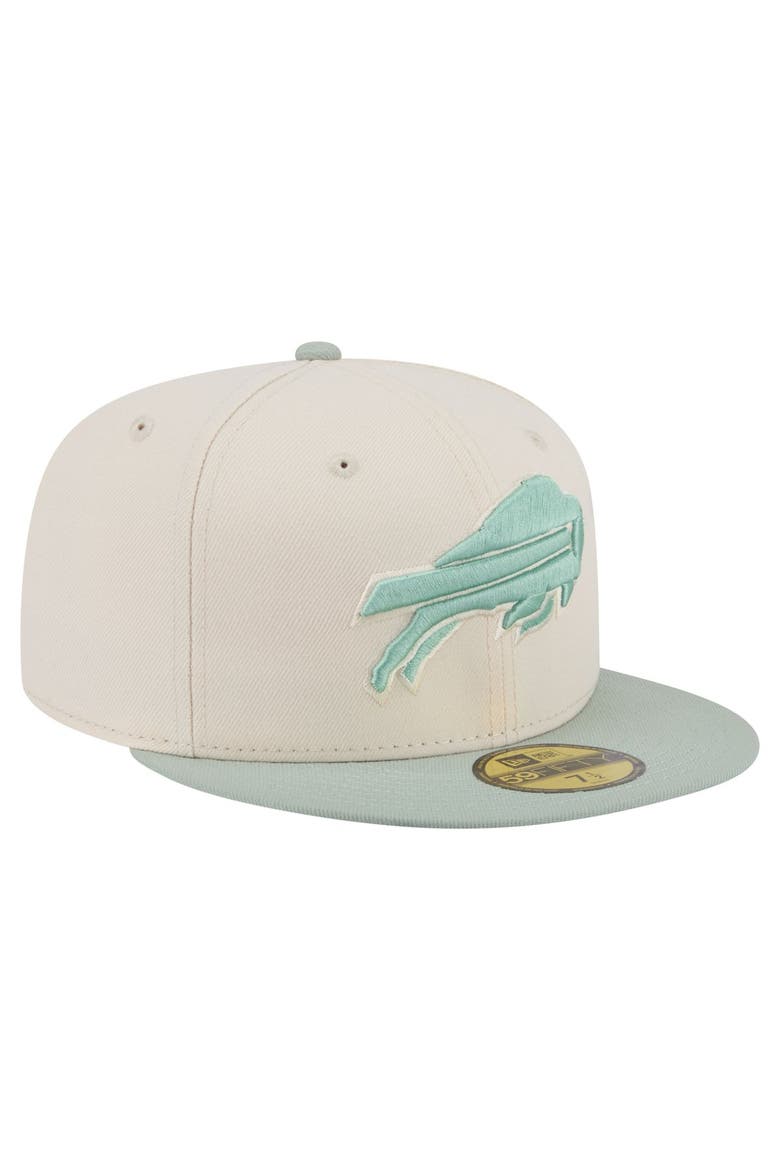 Men's New Era Cream/Light Green Buffalo Bills Color Pack 59FIFTY Fitted Hat, Alternate, color, Cream