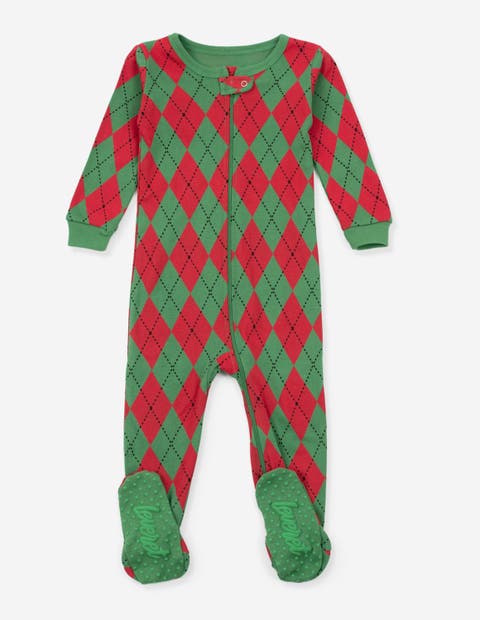 Footed Cotton Pajamas Matching Family Coordinated Holiday Prints (Baby)