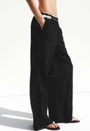 MANGO Eyelet Embroidered Cotton Trousers