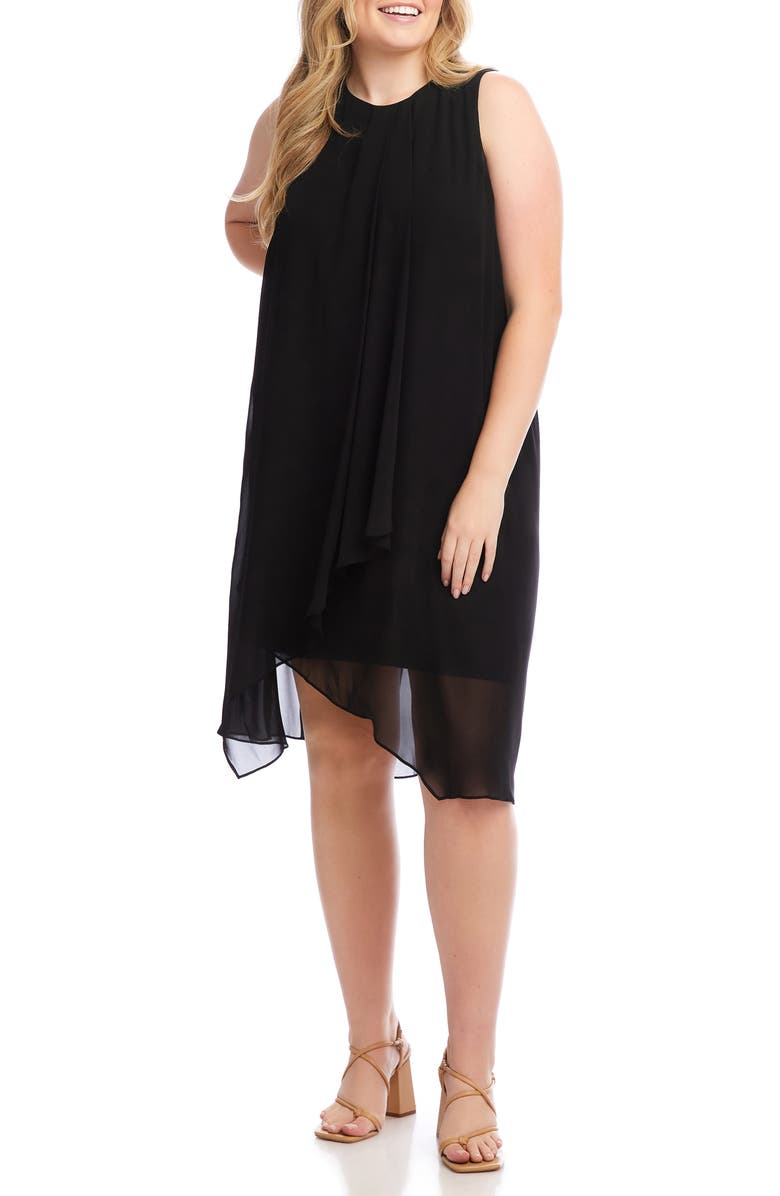 Karen Kane Draped Crossover Shift Dress, Main, color,