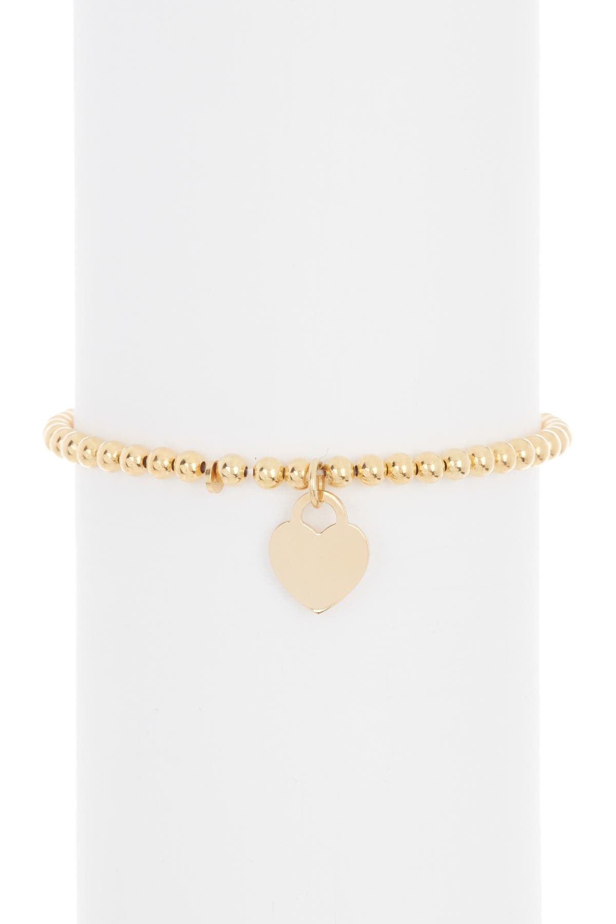 Adornia Ball Bead Heart Charm Bracelet