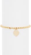 Adornia Ball Bead Heart Charm Bracelet