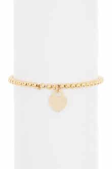 Adornia Ball Bead Heart Charm Bracelet