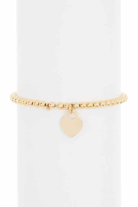 Adornia Ball Bead Heart Charm Bracelet