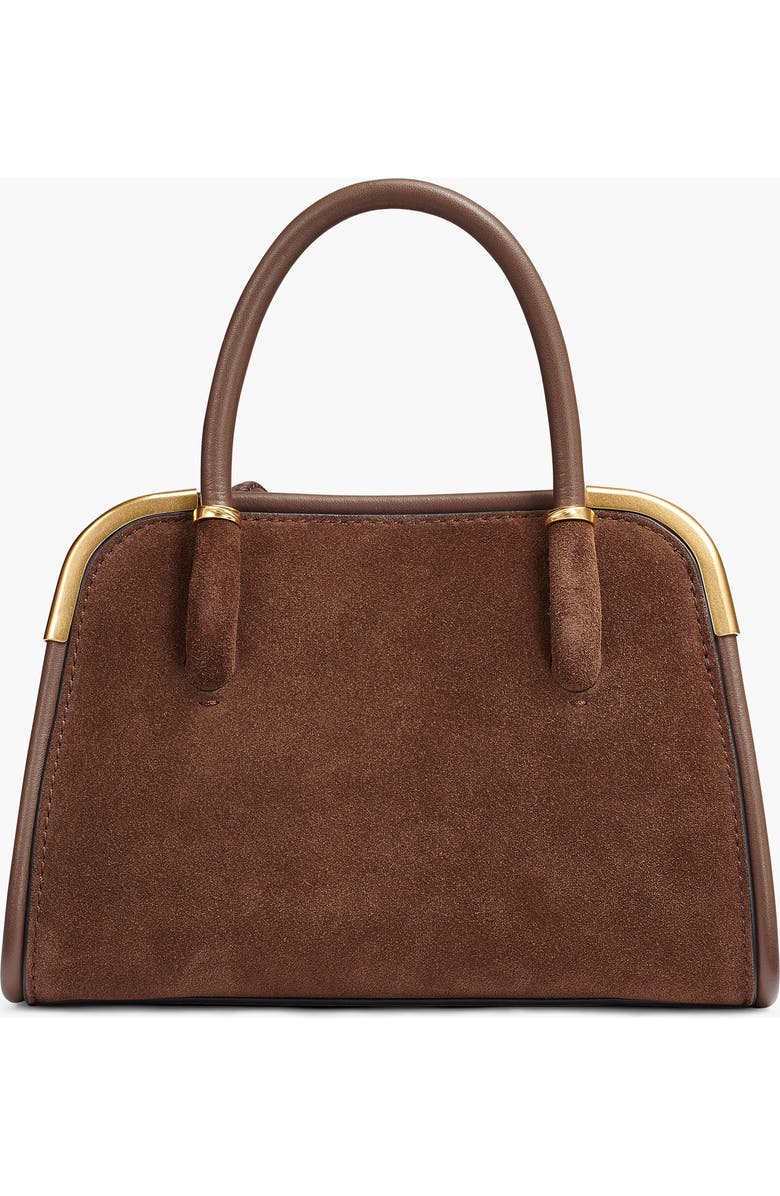 Donna Karan New York Satin Suede Mini Satchel, Alternate, color, Chocolate