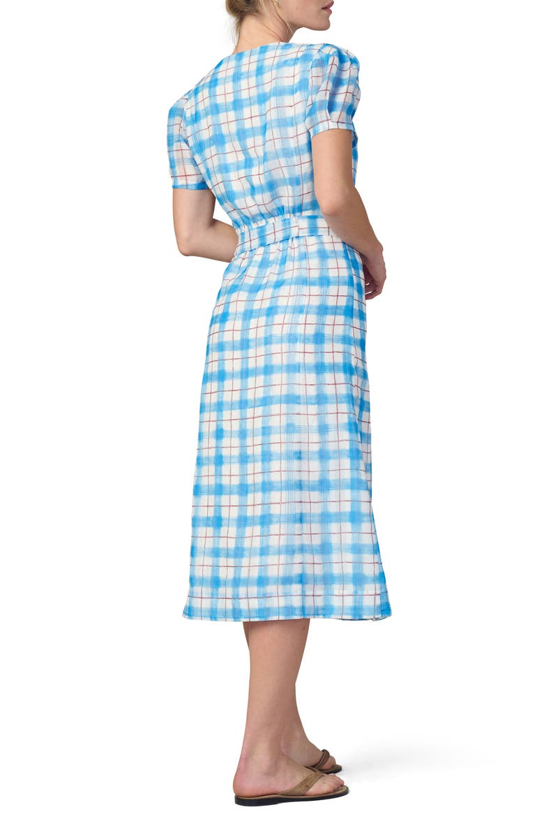Joe's The Halle Button Front Midi Dress, Alternate, color, Blue/ Rust Check