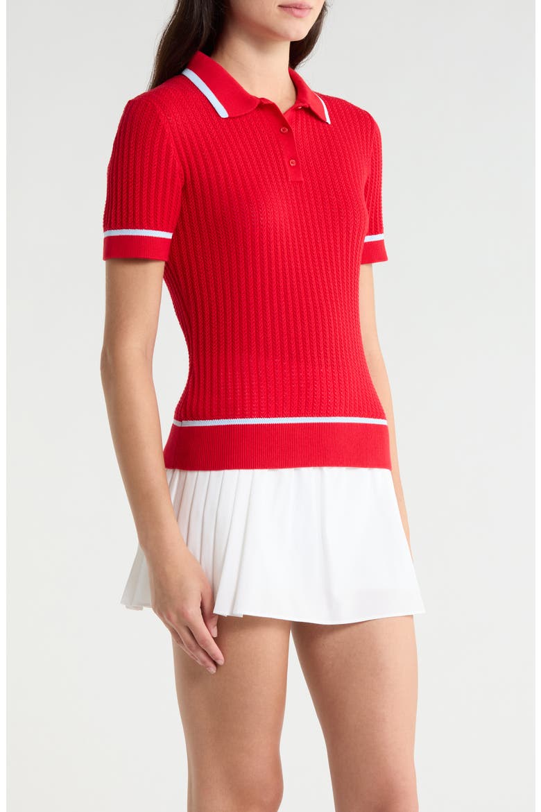 Summer Friday Textured Cotton & Cashmere Polo, Alternate, color, LAVA