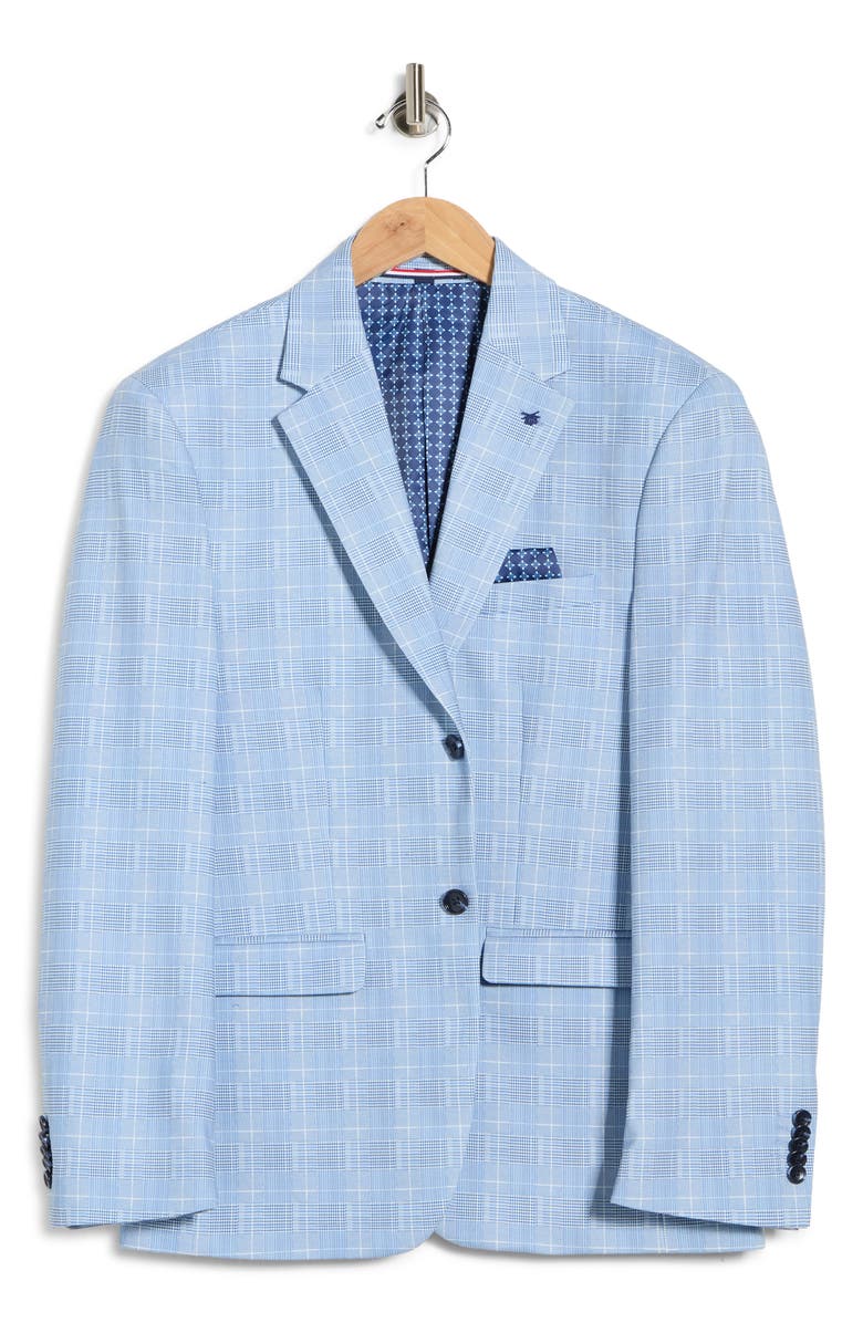 SOUL OF LONDON Plaid Blazer, Main, color, Light Blue