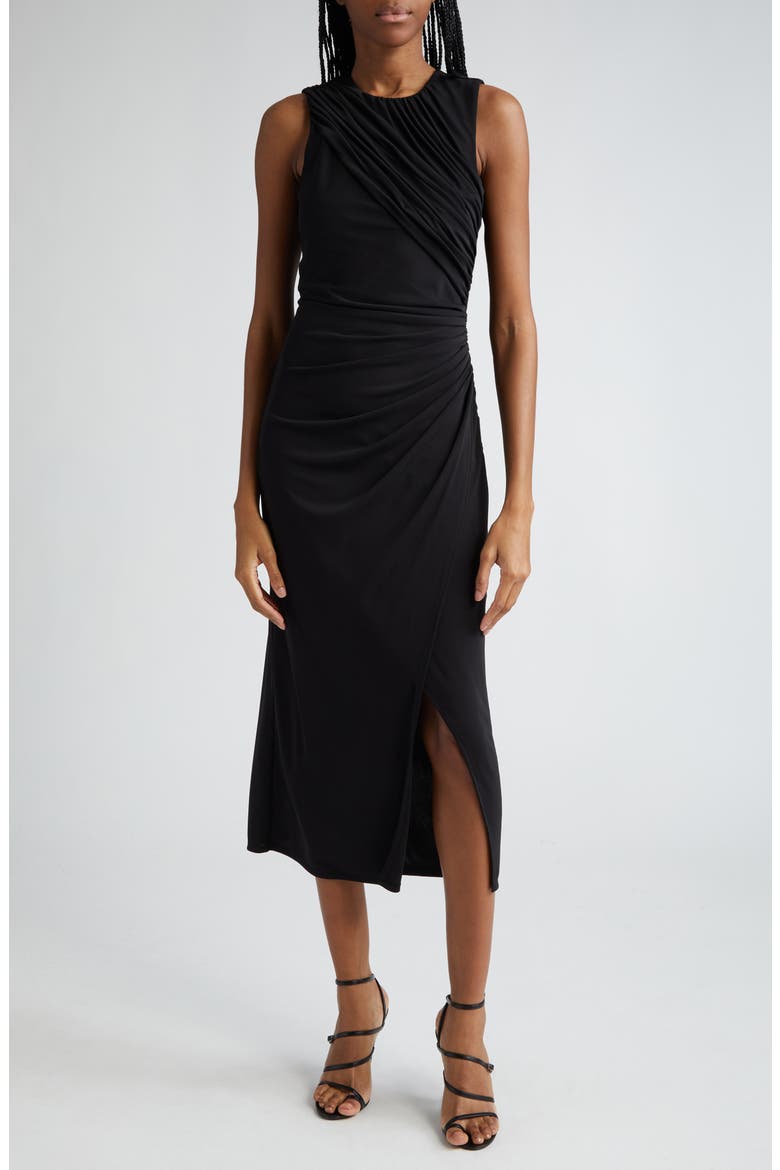 Wesson Ruched Dress, Main, color, BLACK
