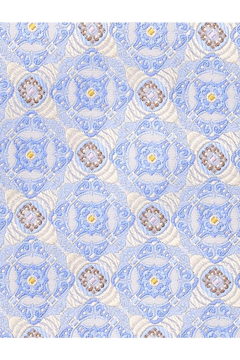 Big & Tall Vintage Medallion Silk Tie, Alternate, color, LT BLUE