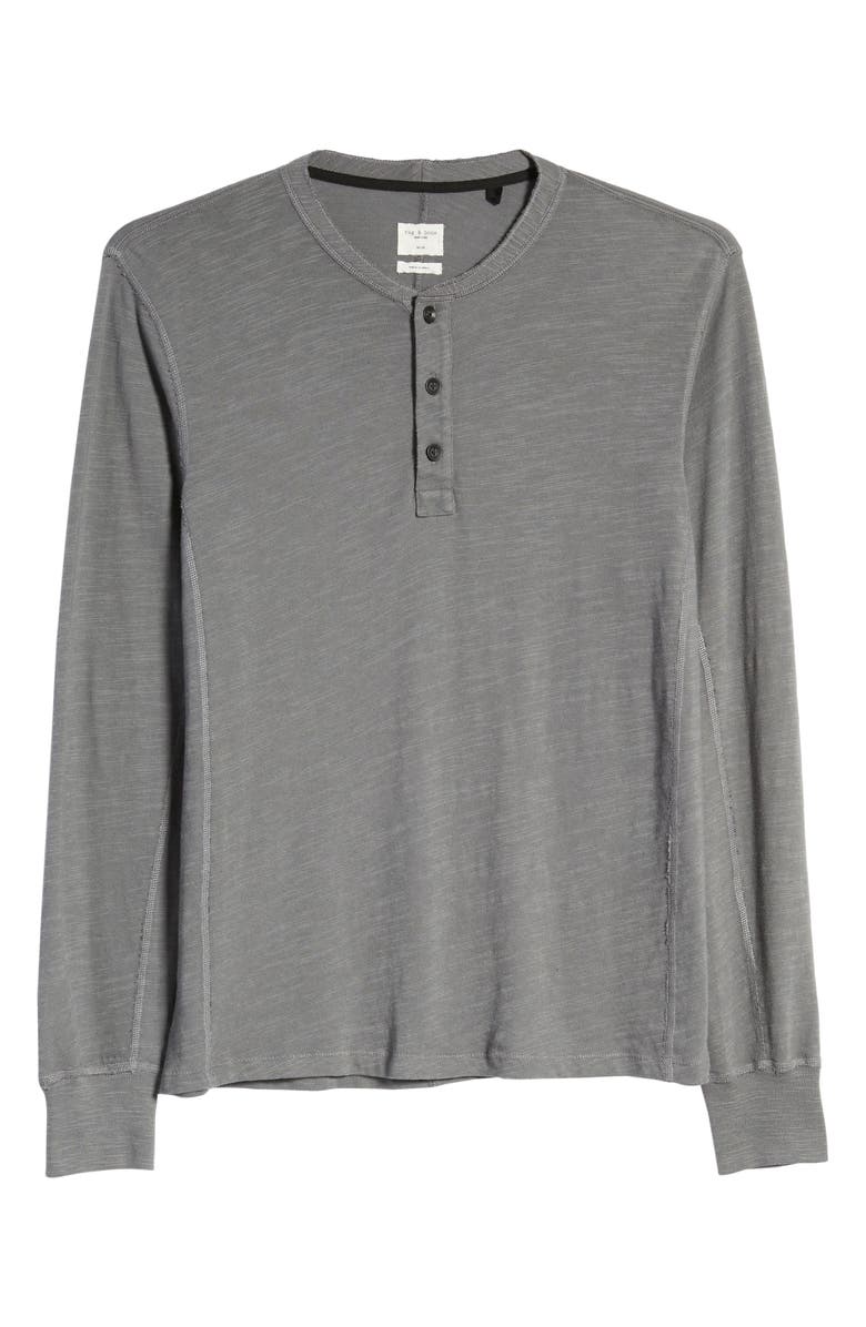 rag & bone Classic Slim Fit Henley, Alternate, color, Dark Grey
