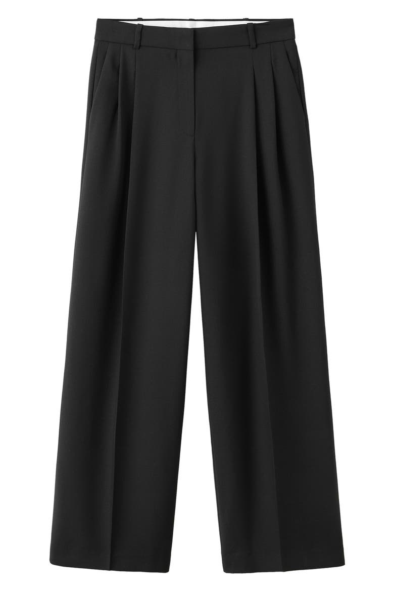 Roma Straight Leg Tailored Trousers, Main, color, BLACK