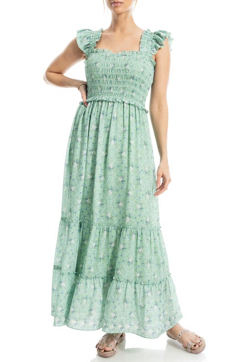 Smocked Tiered Maxi Dress