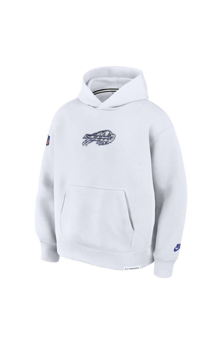 Nike Men
s Nike White Buffalo Bills 2025 Rivalries Collection Oversized Tech Fleece Hoodie, Alternate, color, White